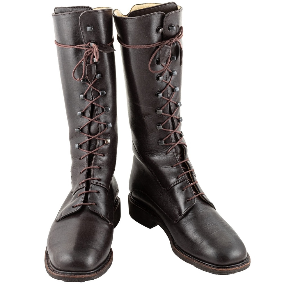 PARABOOT WOMENS TALL LACE CALF COMBAT BOOTS DARK BROWN UK 3.5 EU 36.5 (US 5.5-6)